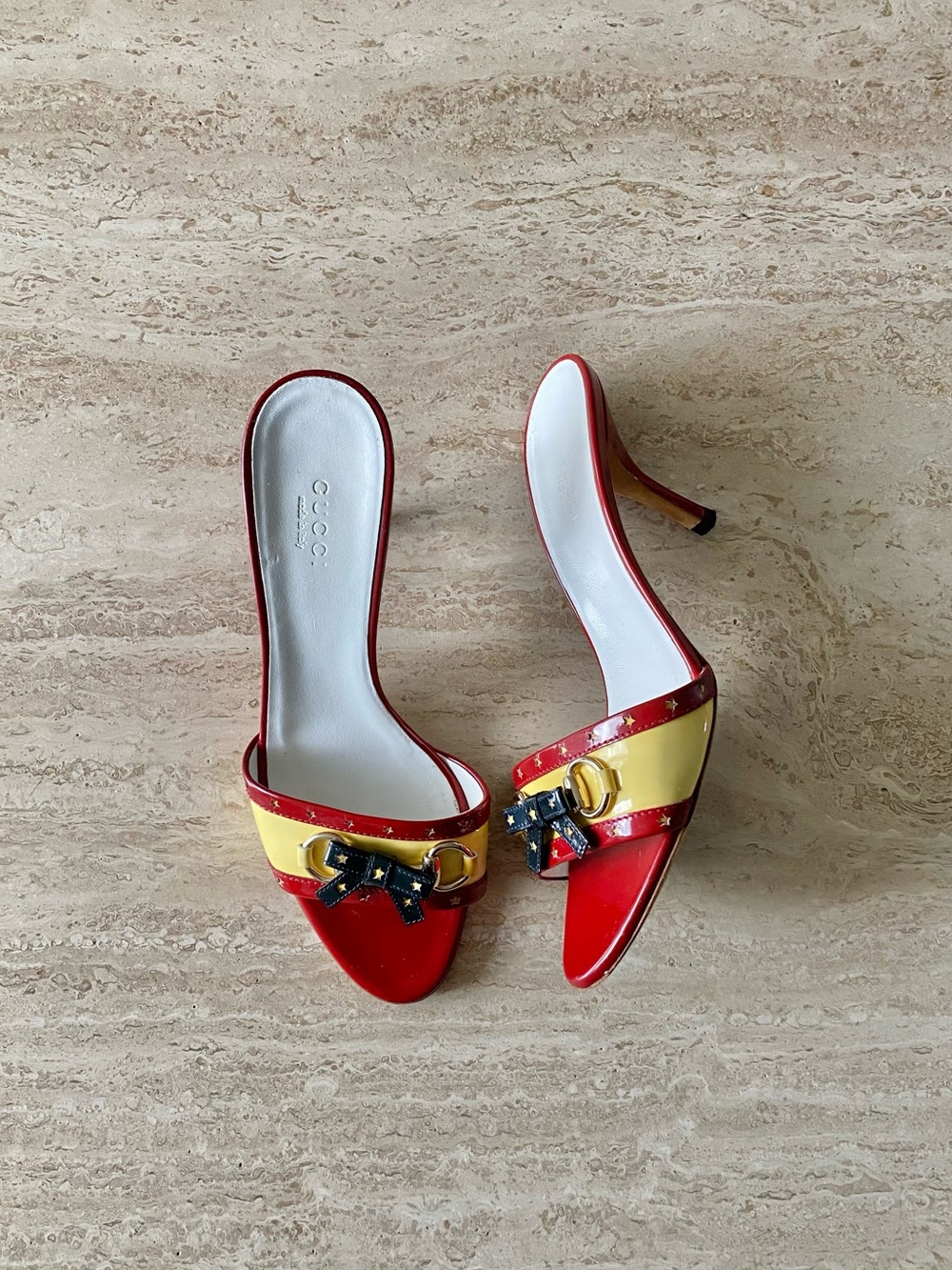 Vintage Gucci Star Bow Horsebit Mule Sandal Heels - Picture 2 of 12